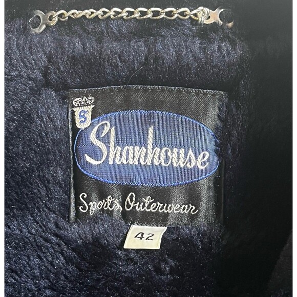 Shanhouse Sports Outerwear Men's Navy Blue Coat Faux Fur Collar & Lining Size 42 - Picture 4 of 9